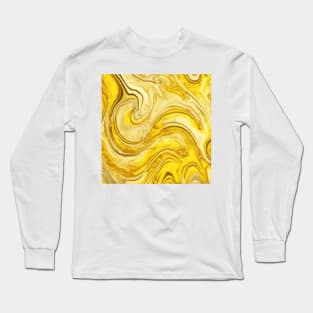 YELLOW LIQUID MARBLE DESIGN Long Sleeve T-Shirt